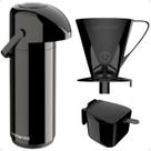 Kit Garrafa Térmica Verona 1 Litro Suporte para Filtro de Café e Açucareiro 350 ML Unitermi