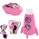 Kit Garrafinha Garrafa Minnie Mouse Pote Potinho Copo Caneca