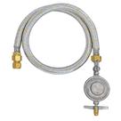 Kit Gás GLP Registro e Mangueira 2 Metro 3/8 em Aço Inox 304