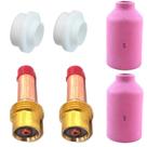 Kit Gás Lens 3,2: 2 Difusor Tig Leve 45V27 + 2 Bocal Cerâmico Nº5 54N17 + 2 Isolador 54N01 Kit Gás Lens 3,2: 2 Difusor Tig Leve 45V27 + 2 Bocal Cerâmico Nº5 54N17 + 2 Isolador 54N01