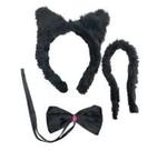 Kit Gata Preta de Pelúcia - Fofo e Colecionável Cor:Preto Kit Gata Preta de Pelúcia - Fofo e Colecionável Cor:Preto