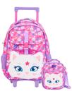 Kit Gatinha Mia Mochila Rodas + Lancheira Térmica Pelúcia