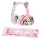 Kit Gatinho Fone Sem Fio + Teclado Bluetooth