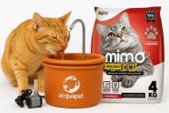 Kit Gato: Fonte Acquapet Bivolt + Areia Mimo 4kg