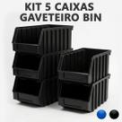 Kit Gaveta Caixa BIN N8 Plástica Empilhável Organizadora Parafusos Ferramentas Oficina Gaveteiro