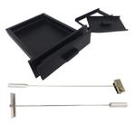 Kit Gaveta Preto, Vassoura Piaçava, Rodo Limpeza, Churrasco