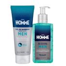 Kit Gel de Barbear Hidratante Gel Pós Barba e Depilação Azuleno e Vitamina E Depil Homme