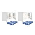 Kit Gêmeos Berço Mel com Colchões Baby Physical - Reller Móveis