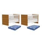 Kit Gêmeos Berço Mel com Colchões Baby Physical - Reller Móveis Kit Gêmeos Berço Mel com Colchões Baby Physical - Reller Móveis