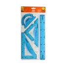 Kit Geométrico De Réguas Flexível C/ 4 Pçs Escolar Leo e Leo