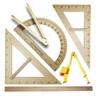 Kit Geométrico do Professor Mdf Com Régua 1 Metro + Compasso Quadro Branco + Compasso Giz + Esquadro 30/60 + Esquadro 45 + Transferidor 180 SOUZA