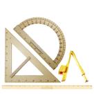 Kit Geométrico do Professor Mdf Com Régua 1 Metro + Compasso Quadro Branco + Esquadro 45 + Transferidor 180 SOUZA