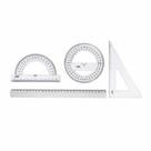 Kit Geométrico Escolar Waleu 4 Peças Transparente Régua 30cm Esquadro Transferidor Kit Geométrico Escolar Waleu 4 Peças Transparente Régua 30cm Esquadro Transferidor