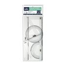 KIt Geométrico Flexível 5 peças, Régua 30cm, Esquadro 60º e 45º, Transferidor 360º e 180º - DELLO