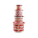 Kit Geométrico Tupper Caixa - 5,5L, 2,4L, 1,7L e 500ML
