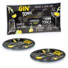 Kit gin travessa de vidro retangular 26cm 2 pratos raso 18cm