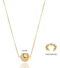 Kit Giovanna - Colar Bola Lisa Grande + Fake Piercing Banhado em Ouro 18k