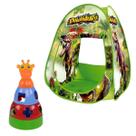 Kit Girafa Brinquedo Empilhar e Barraca Toca Infantil Dinossauro Criança Kit Girafa Brinquedo Empilhar e Barraca Toca Infantil Dinossauro Criança