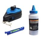 Kit Giz de Linha Azul Pedreiro Gesseiro Drywall 3 Peças Carretel 30 metros