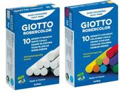 Kit Giz Escolar Robercolor 10 unidades branco + 10 unidades colorido Giotto