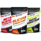 Kit Glicina 500g+ Creatina 500g + Beta Alanina 500g 4well