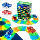 Kit Glow Tracks USA Toyz - 216 Peças com 2 Carros - Pista de Corrida Luminosa