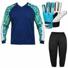 Kit Goleiro Adulto Camisa Napoli Kanga + Calça TRB + Luva Penalty