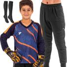 Kit Goleiro Futebol Infantil Camisa Calça Meia Poker