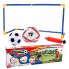 Kit Golzinho Infantil São Paulo Trave Rede Bola e Bomba Licenciado Oficial Futebol Criança Lazer Esporte Casa Diversão