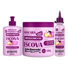 Kit Gota Fortalecimento Cabelo Escova Creme Mascara Tonico