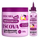 Kit Gota Fortalecimento Cabelos Com Escova Máscara E Tônico