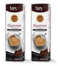 Kit Gourmet com 20 Cápsulas de Café Espresso Dark Roast 3 Três Corações Torrado e Moído