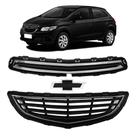 Kit Grade Inferior e Superior Com Friso Cromado Completa Com Emblema GM Preto