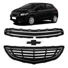 Kit Grade Inferior e Superior Com Friso Cromado Completa Com Emblema GM Preto