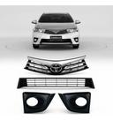 Kit Grade Moldura Milha Dianteira Corolla 2015 2016 2017 Preto Grade Radiador Cromada