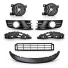Kit Grade Parachoque Volkswagen Polo 2012 A 2014 Furo Milha Preto Ambos Lados
