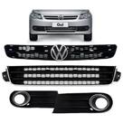 Kit Grade Radiador C/ Furo Aro Gol G5 2009 11 2012 + Emblema - Preta
