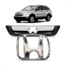 Kit Grade Radiador + Emblema Cromado Crv 2007 2008 09 2010