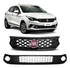 Kit Grades Dianteira Fiat Argo 2017 2018 2019 2020 2021 Preto Milha Com Furo