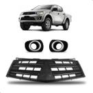 Kit Grades L200 Triton 2012 2013 Cinza Escuro Com Molduras