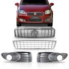 Kit Grades Linea 2008 A 2013 Friso Cromado 04 Peças Preto
