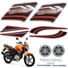 Kit Gráfico Adesivo Completo Fazer 150 Sed 2014 2015 Laranja