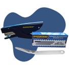 Kit Grampeador Alicate Metal Com 5000 Grampos e Mais Extrator Tipo Espátula