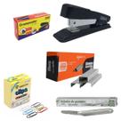 Kit Grampeador Grampo Clips Extrator Escritório Escola Loja Kit Grampeador Grampo Clips Extrator Escritório Escola Loja