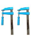 Kit Grampo Tipo F 50x200mm Azul para Fixação em Marcenaria e Carpintaria