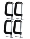 Kit Grampo Tipo G 150mm 6 Pol Preto para Fixação em Marcenaria e Carpintaria