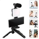 Kit Gravação Celular Led Tripé Microfone Suporte Universal Eficiência e Qualidade Kit Gravação Celular Led Tripé Microfone Suporte Universal Eficiência e Qualidade