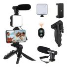 Kit Gravação de Vídeo Profissional 5 em 1 com Tripé, LED, Microfone