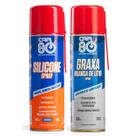 Kit Graxa Branca De Lítio Spray E Silicone Spray Car80