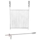 Kit Grelha 50x40cm Aramada + Espalhador Brasa 58cm Inox Kit Grelha 50x40cm Aramada + Espalhador Brasa 58cm Inox